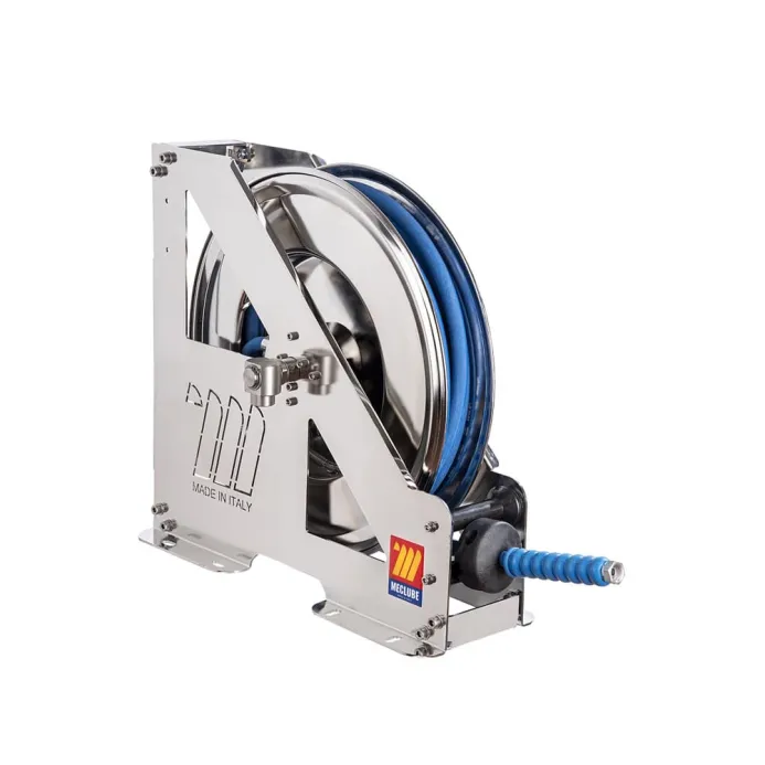 Meclube - avvolgitubo automatico in acciaio inox aisi 304 serie heavy-duty hdx-460 per acqua 150°c ø 1/2"15m