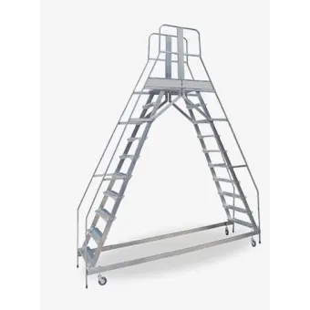 Italscale - Scala a ponte con parapetto DBR con ruote piroettanti
