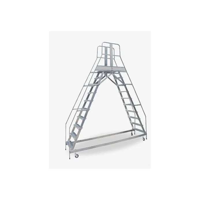 Italscale - Scala a ponte con parapetto DBR con ruote piroettanti