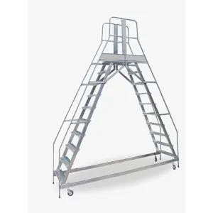 Italscale - Scala a ponte con parapetto DBR con ruote piroettanti
