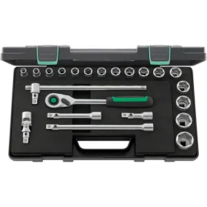 Stahlwille - 52/16/6QR KN Cassetta da 16 bussole esagonali da 1/2" e 6 accessori quick release
