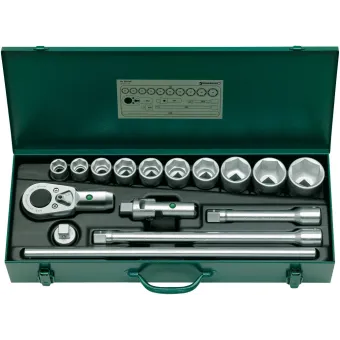 Stahlwille - 55/10/6 Cassetta da 10 bussole esagonali da 3/4" e 6 accessori