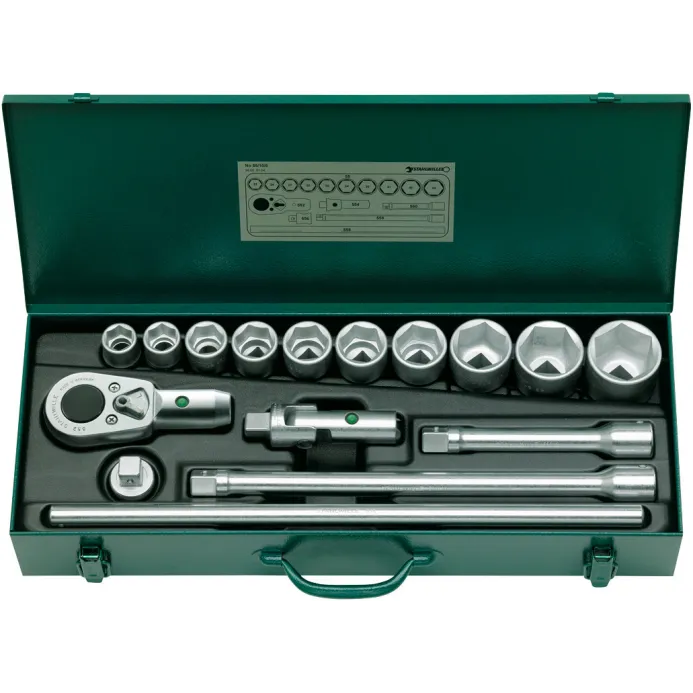 Stahlwille - 55/10/6 Cassetta da 10 bussole esagonali da 3/4" e 6 accessori