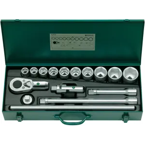 Stahlwille - 55/10/6 Cassetta da 10 bussole esagonali da 3/4" e 6 accessori