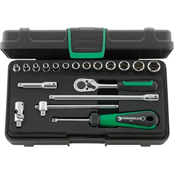 Stahlwille - 40/13/6 Cassetta da 13 bussole esagonali da 1/4" e 6 accessori