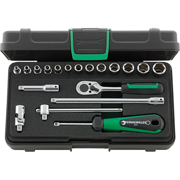 Stahlwille - 40/13/6 Cassetta da 13 bussole esagonali da 1/4" e 6 accessori