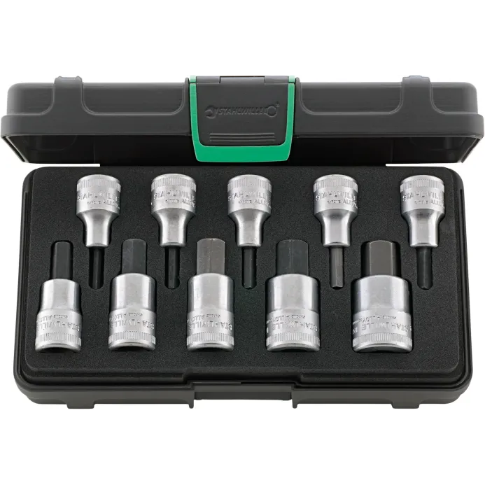 Stahlwille - 54/10 KN Cassetta da 10 bussole maschio esagonali da 1/2" inhex 54