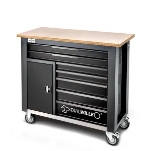 Stahlwille - WB 621 Banco da lavoro mobile a 7 cassetti + armadietto con predisposizione cablaggio PC