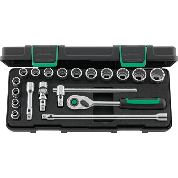 Stahlwille - 45/14/5iQR KN Cassetta da 14 bussole poligonali da 3/8" e 5 accessori quick release