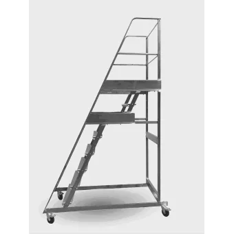 Italscale - Scala a doppio palchetto S2P con 2 pianerottoli e 4 ruote piroettanti + freno