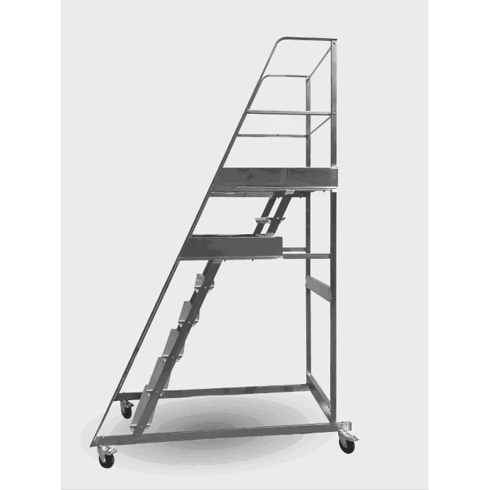 Italscale - Scala a doppio palchetto S2P con 2 pianerottoli e 4 ruote piroettanti + freno