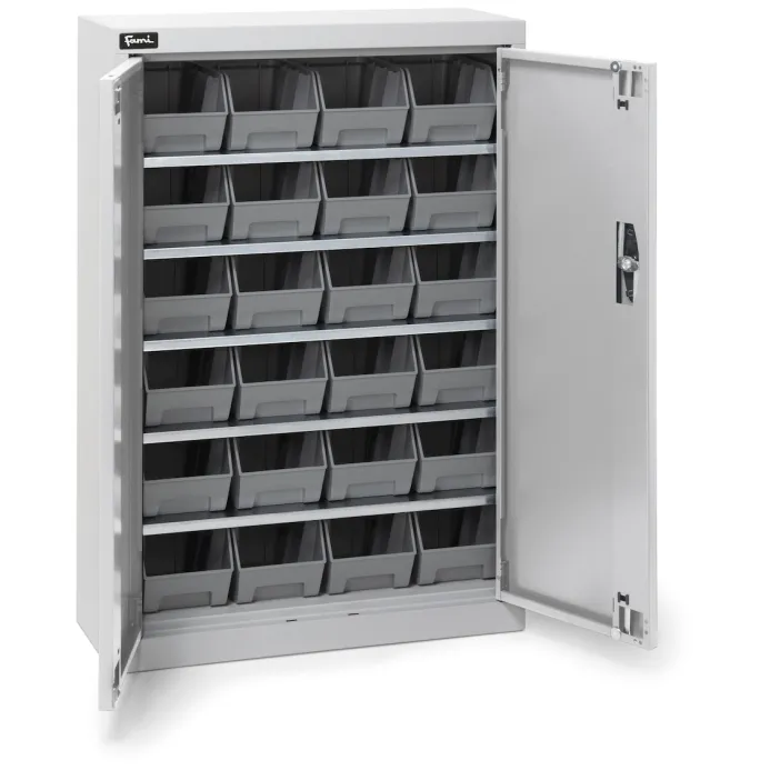 Fami - Armadio con porte a battente con 24 contenitori Picking Box Air