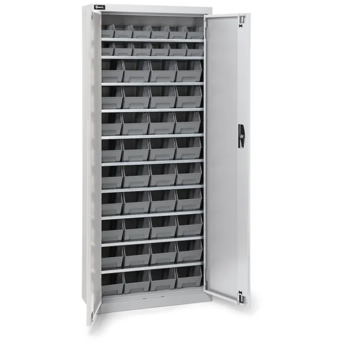 Fami - Armadio con porte a battente con 48 contenitori Picking Box Air