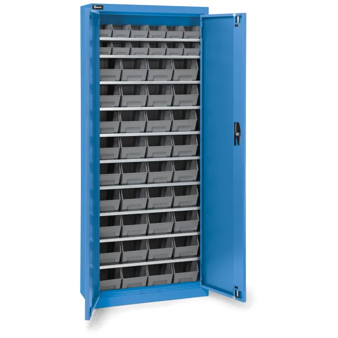 Fami - Armadio con porte a battente con 48 contenitori Picking Box Air