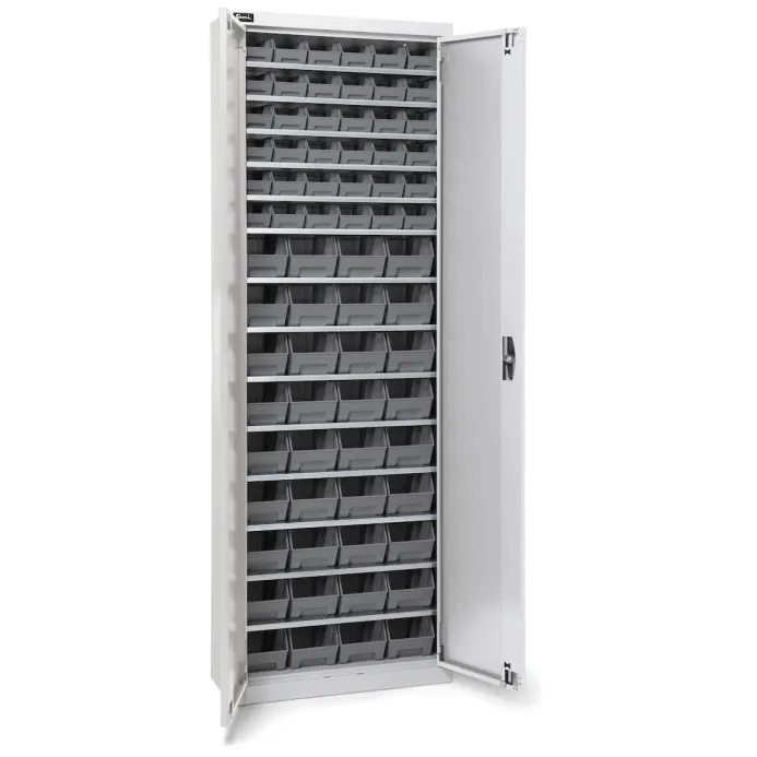 Fami - Armadio con porte a battente con 72 contenitori Picking Box Air