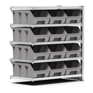 Fami - Scaffale aggiuntivo con 5 piani e 12 contenitori Picking Box Air mis. 4