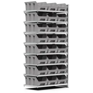 Fami - Scaffale aggiuntivo con 8 piani e 24 contenitori Picking Box Air mis. 4