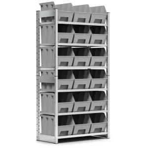 Fami - Scaffale con 6 piani e 18 contenitori Picking Box Air mis. 4A5