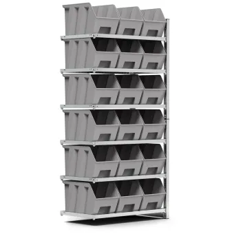 Fami - Scaffale aggiuntivo con 6 piani e 18 contenitori Picking Box Air mis. 4A5