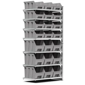 Fami - Scaffale aggiuntivo con 7 piani e 21 contenitori Picking Box Air mis. 4/4A5