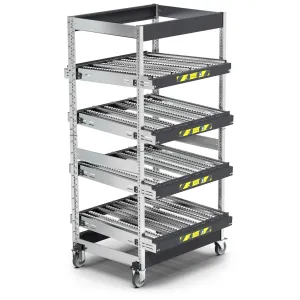 Fami - Scaffale con 4 telai inclinabili con ruote