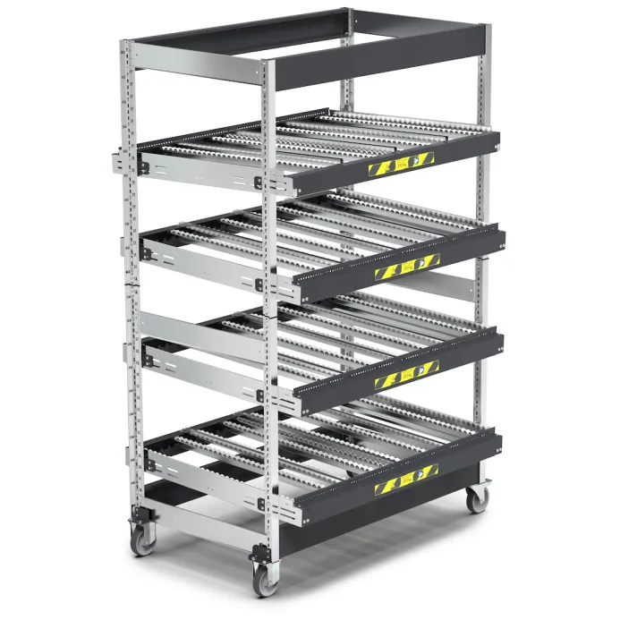Fami - Scaffale con 4 telai inclinabili con ruote