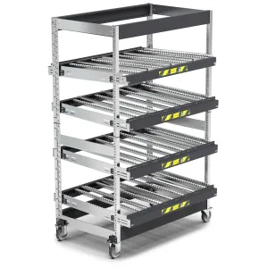 Fami - Scaffale con 4 telai inclinabili con ruote