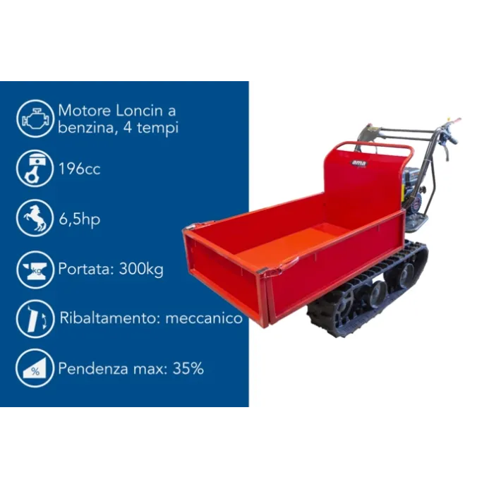 Ama - Motocarriola cingolata dumper TAG300T