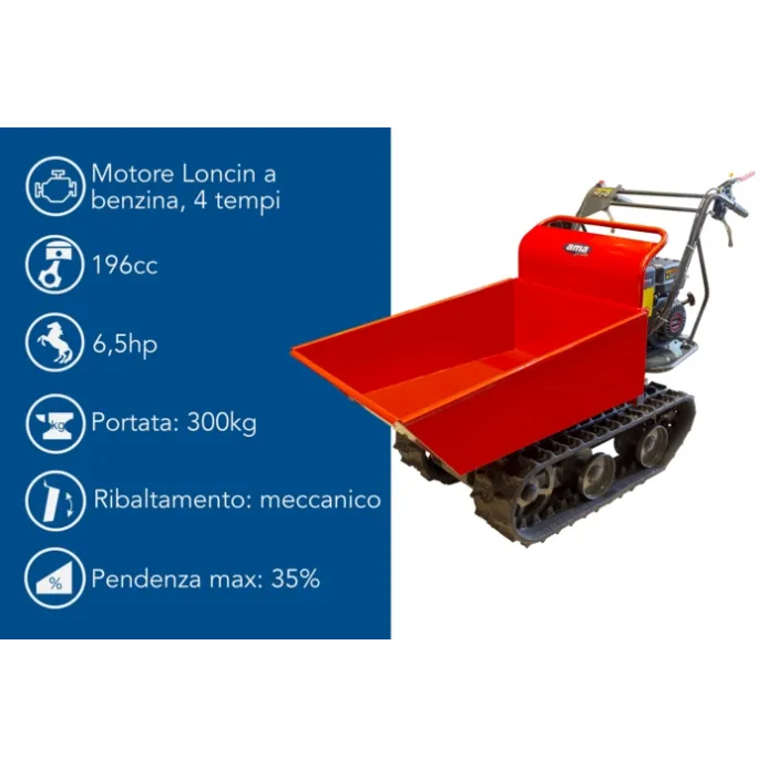 Ama - Motocarriola cingolata Dumper TAG300TD