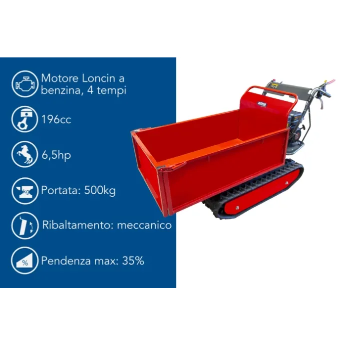 Ama - Motocarriola cingolata Dumper TAG500T