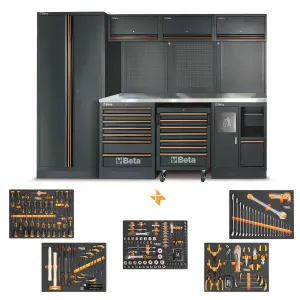 Beta C45PRO 2.0 X/196UT - Combinazione arredo officina C45 PRO 2.0 con assortimento da 196 utensili
