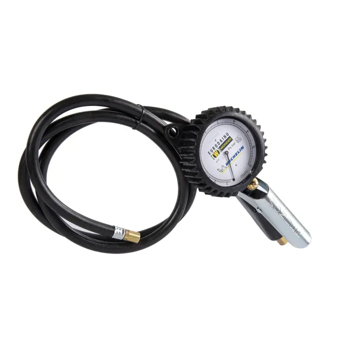 Meclube - pistola gonfiaggio eurodainu con manometro ø 80mm omologato michelin approvato secondo direttiva cee 86/217