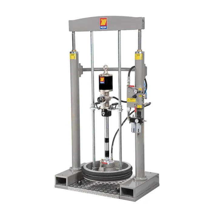 Meclube - kit pressa-sollevatore grasso per fusti da 180-220 kg con pompa r70:1 6,0 kg/min