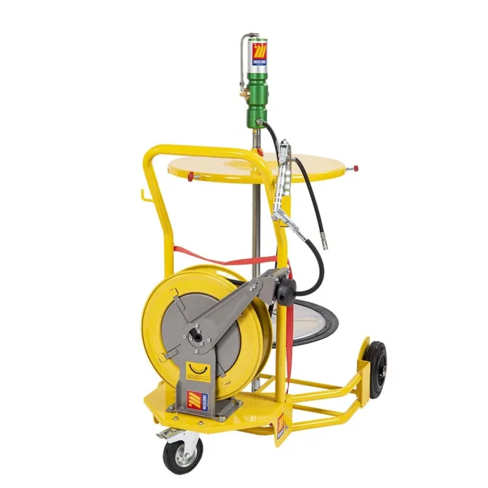 Meclube - completo grasso carrellato per fusti da 180-220 kg r60:1 con avvolgitubo