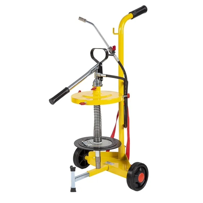 Meclube - ingrassatore manuale ad alta pressione carrellato per fusti da 15 kg