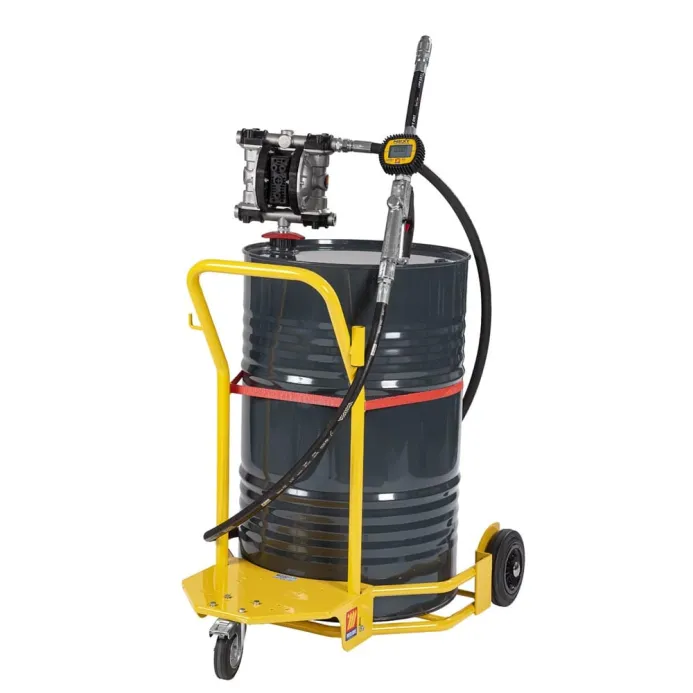 Meclube - completo olio carrellato con pompa a membrana per fusti da 180-220 l r1:1 3/4” portata 110 l/min