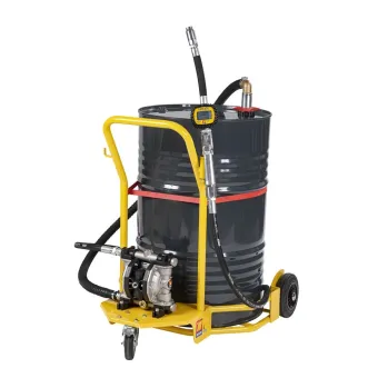 Meclube - completo olio carrellato con pompa a membrana per fusti da 180-220 l  r1:1 3/4” portata 110 l/min