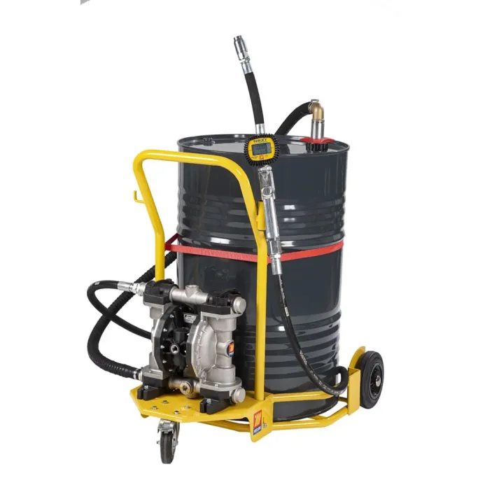 Meclube - completo olio carrellato con pompa a membrana per fusti da 180-220 l r1:1 1” portata 170 l/min