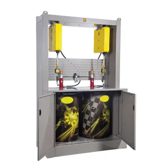 Meclube - installazione armadio completa per distribuzione olio a 2 postazioni per fusti da 180-220 l