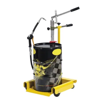 Meclube - pompa manuale carrellata per olio a doppio effetto per fusti da 30-60 l