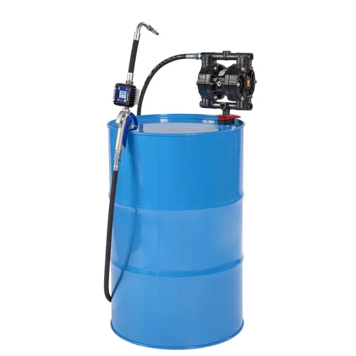 Meclube - completo pompa a membrana per liquido antigelo per fusti da 200 l con pistola digitale