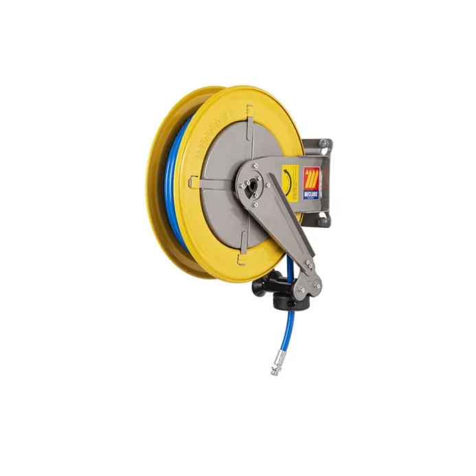 Meclube - avvolgitubo automatico in acciaio verniciato fisso f-400 per aria-acqua 3/8" senza tubo