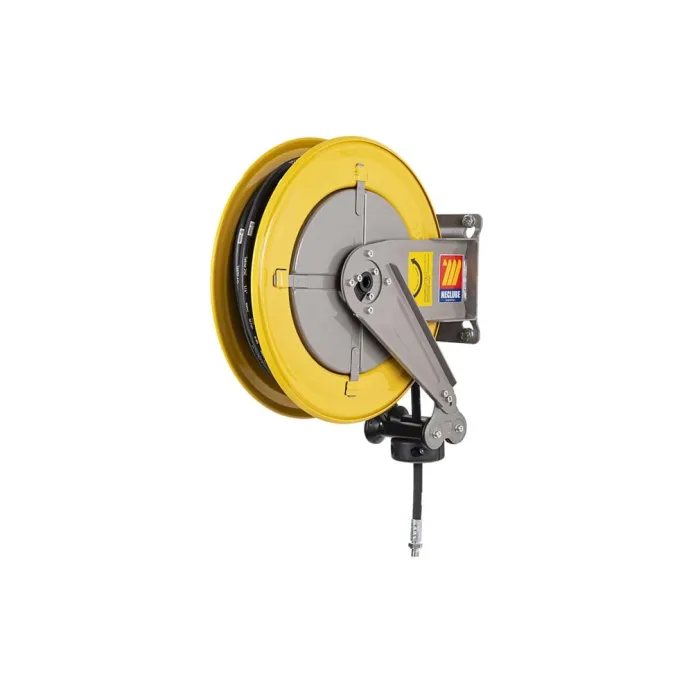 Meclube - avvolgitubo automatico in acciaio verniciato fisso f-400 per aria-acqua ø 3/8"10m