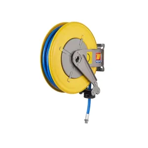 Meclube - avvolgitubo automatico in acciaio verniciato fisso f-460 per aria-acqua 3/8" senza tubo