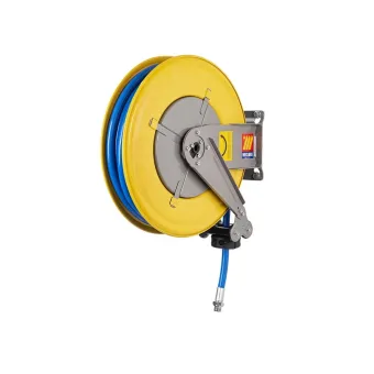 Meclube - avvolgitubo automatico in acciaio verniciato fisso f-460 per aria-acqua 1/2" senza tubo