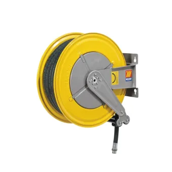 Meclube - avvolgitubo automatico in acciaio verniciato fisso f-555 per aria-acqua ø 1/2"30m