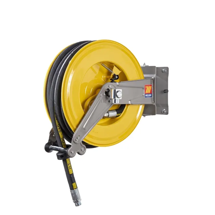 Meclube - avvolgitubo automatico in acciaio verniciato orientabile s-555 per benzine 1" senza tubo