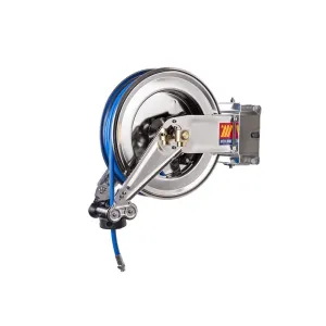 Meclube - avvolgitubo automatico in acciaio inox aisi 304 orientabile sx-400 per aria-acqua ø 8x12 20m