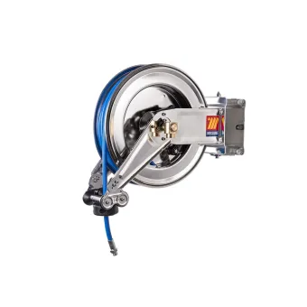 Meclube - avvolgitubo automatico in acciaio inox aisi 304 orientabile sx-400 per aria-acqua 1/2" senza tubo