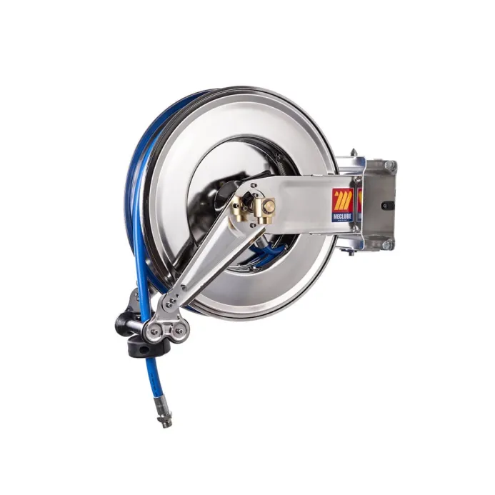 Meclube - avvolgitubo automatico in acciaio inox aisi 304 orientabile sx-460 per aria-acqua 1/2" senza tubo